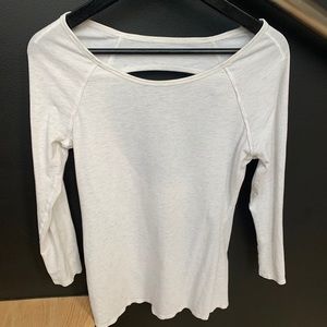 3/4 sleeve lulu lemon top with open back
